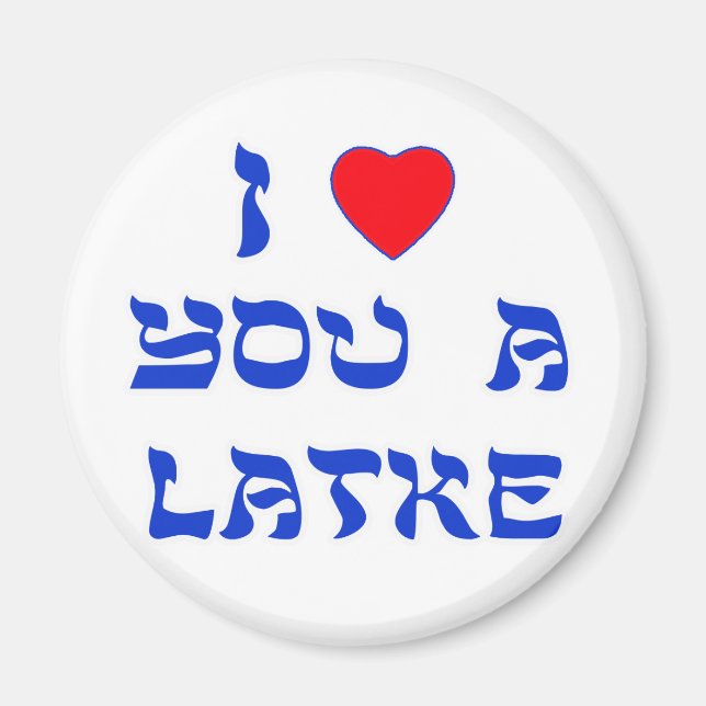 Ich Liebe dir ein Latke Magnet (Vorne)