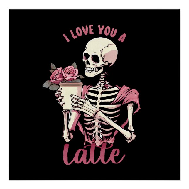 Ich Liebe dir ein Valentinstag Skelett Poster (Vorderseite)