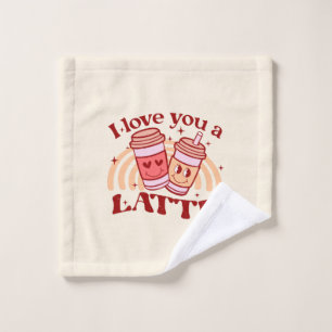 Ich Liebe dir einen Latein   Niedlicher Kaffee-Pok Badhandtuch Set