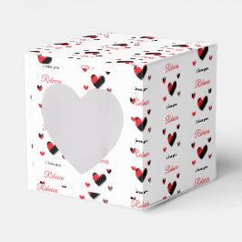 Ich Liebe dir farbenfrohe Herzen weiß Geschenkschachtel