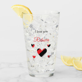 Ich Liebe dir farbenfrohe Herzen weiß Glas