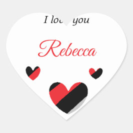 Ich Liebe dir farbenfrohe Herzen weiß Herz-Aufkleber