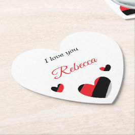 Ich Liebe dir farbenfrohe Herzen weiß Untersetzer