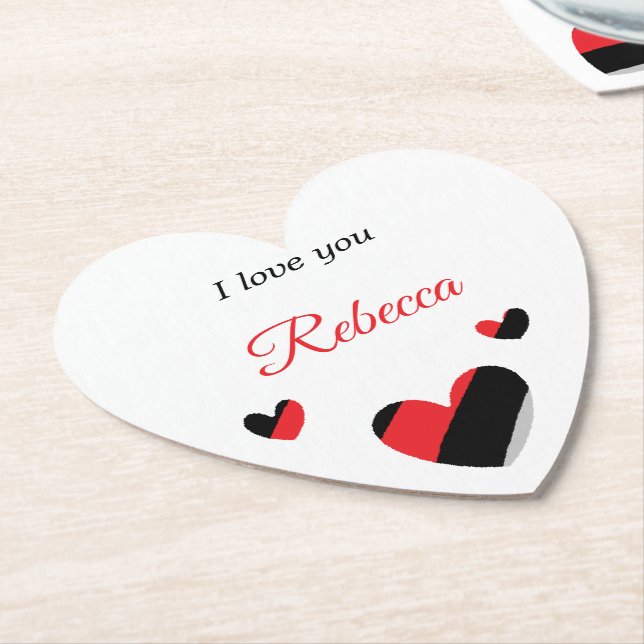 Ich Liebe dir farbenfrohe Herzen weiß Untersetzer (angewinkelt)
