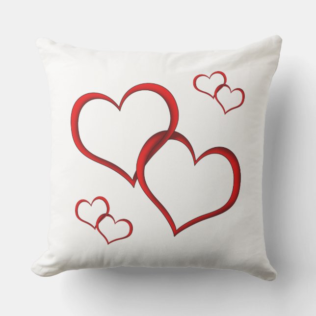 Ich Liebe dir Herz und Pfeil und rotes Herz Kissen Für Draußen (Vorderseite)