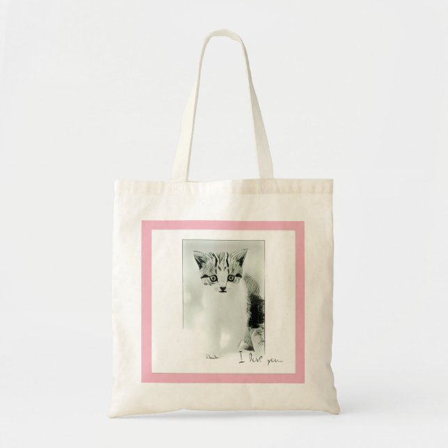 Ich Liebe dir Kitten Tote Bag Tragetasche (Vorne)