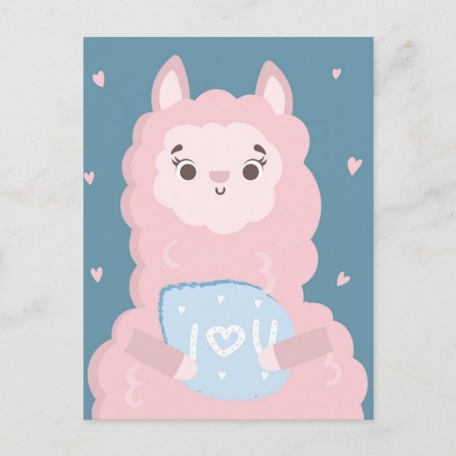 Ich Liebe dir Lama-Postkarte Postkarte (Vorderseite)