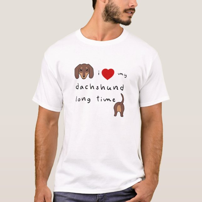 Ich Liebe dir lange Dackel lustig T-Shirt (Vorderseite)
