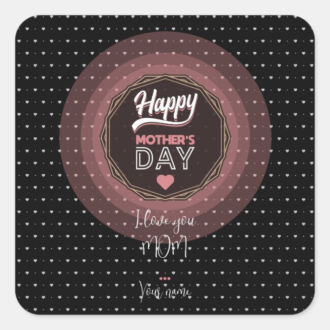 Ich Liebe dir Mama Quadratischer Aufkleber (Vorderseite)