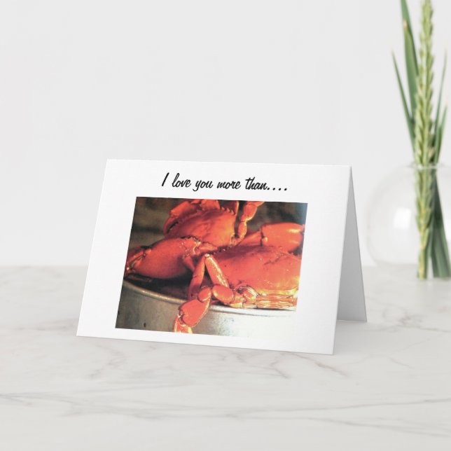 "ICH LIEBE DIR MEHR ALS CRABS" LIEBE KARTE (Vorderseite)