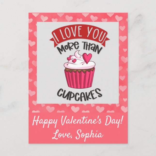 Ich Liebe dir mehr als Cupcakes Postkarte (Vorderseite)