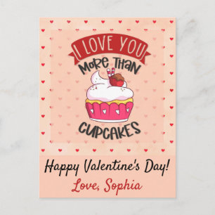 Ich Liebe dir mehr als Cupcakes Postkarte