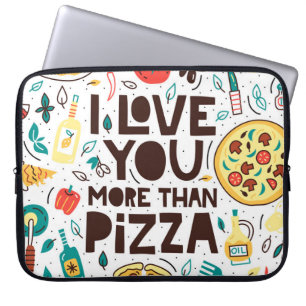 Ich Liebe dir mehr als Pizza. Italienische Essensb Laptopschutzhülle