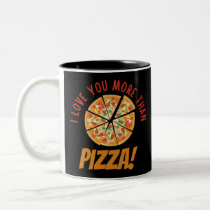 Ich Liebe dir mehr als Pizza Zweifarbige Tasse