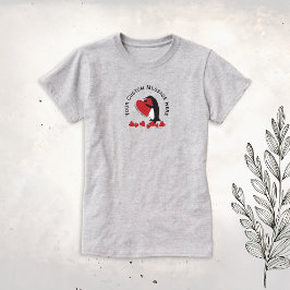 Ich Liebe dir mehr! Pinguin und Rotes Herz T-Shirt