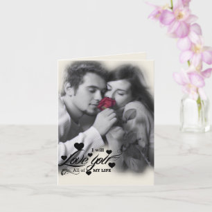 Ich Liebe dir mein ganzes Leben - ein Paar mit Rot Karte