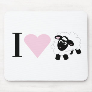 Ich Liebe dir niedlich Cartoon Schafe Mousepad