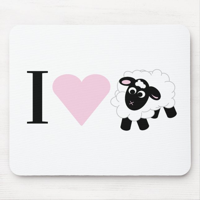 Ich Liebe dir niedlich Cartoon Schafe Mousepad (Vorne)