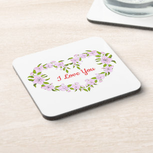 Ich Liebe dir Niedliche Blume Getränkeuntersetzer