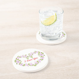 Ich Liebe dir Niedliche Blume Getränkeuntersetzer