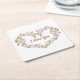 Ich Liebe dir Niedliche Blume Rechteckiger Pappuntersetzer