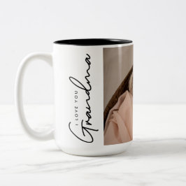 Ich Liebe dir Oma Foto vom Baby Zweifarbige Tasse
