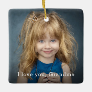 Ich Liebe dir Oma mit Square Foto Keramikornament