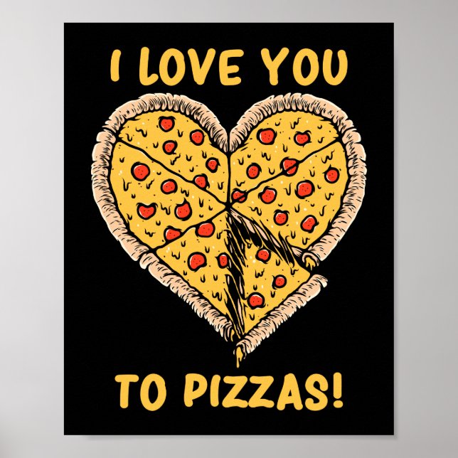 Ich Liebe dir Pizzas Pizzas Pizzapuppe Poster (Vorne)