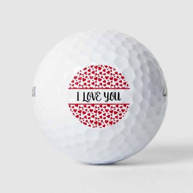 Ich Liebe dir Rotes Herz Golfball (Vorderseite)