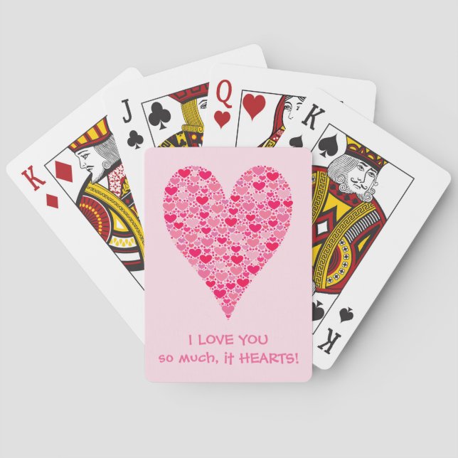Ich Liebe dir so sehr es Herzen Tiny Hearts Big He Spielkarten (Rückseite)