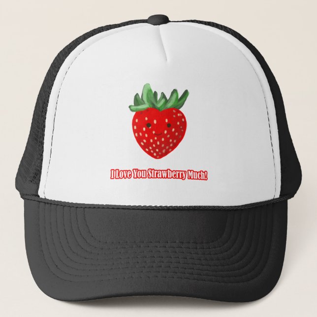 Ich Liebe dir Strawberry viel Truckerkappe (Vorderseite)