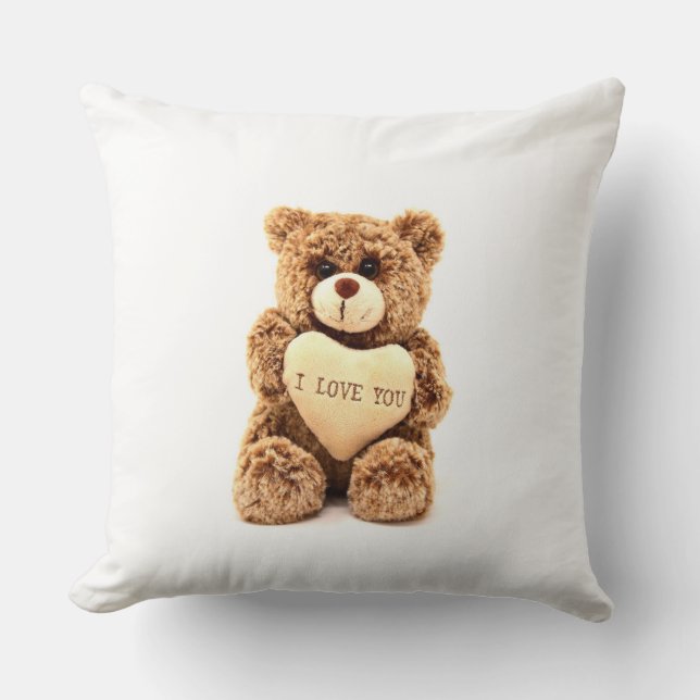 Ich Liebe dir Teddy Bear Throw Kissen (Vorderseite)