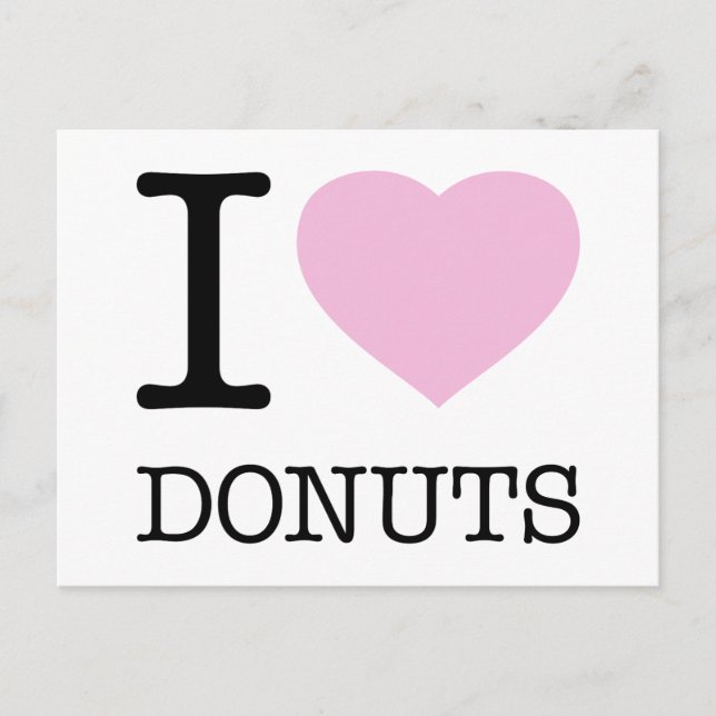 ICH LIEBE DONUTS POSTKARTE (Vorderseite)