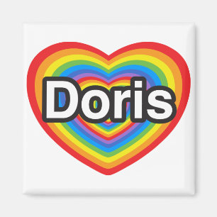 Ich liebe Doris. Ich liebe dich Doris. Herz Magnet