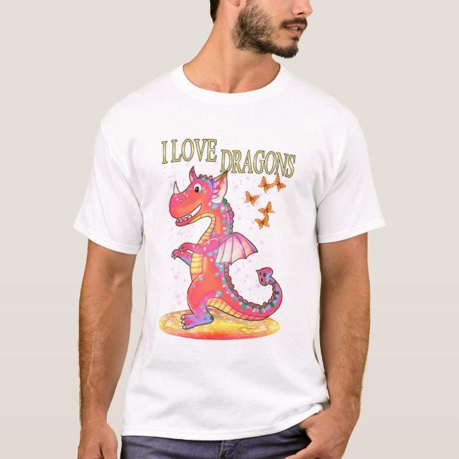 Ich Liebe Drachen. T-Shirt (Vorderseite)