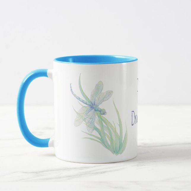 Ich Liebe Drachenfliegen in Blau und Grün Tasse (Links)