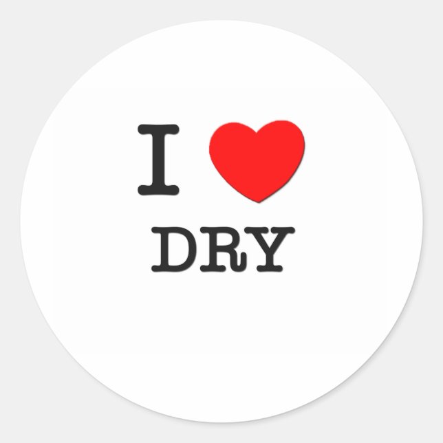 Ich liebe Dry Runder Aufkleber (Vorderseite)