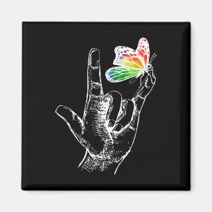 Ich Liebe, du händest Gebärdensprache Butterfly Au Magnet