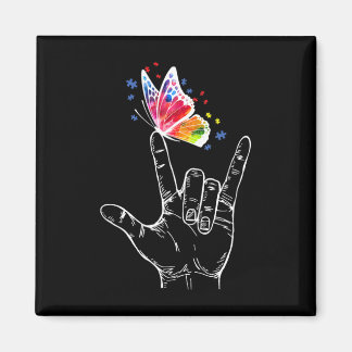 Ich Liebe, du händest Gebärdensprache Butterfly Au Magnet