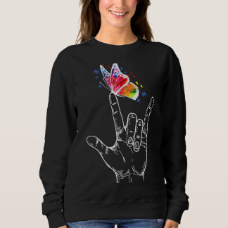 Ich Liebe, du händest Gebärdensprache Butterfly Au Sweatshirt