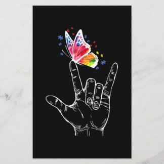 Ich Liebe, du hängst Gebärdensprache-Butterfly-Aut