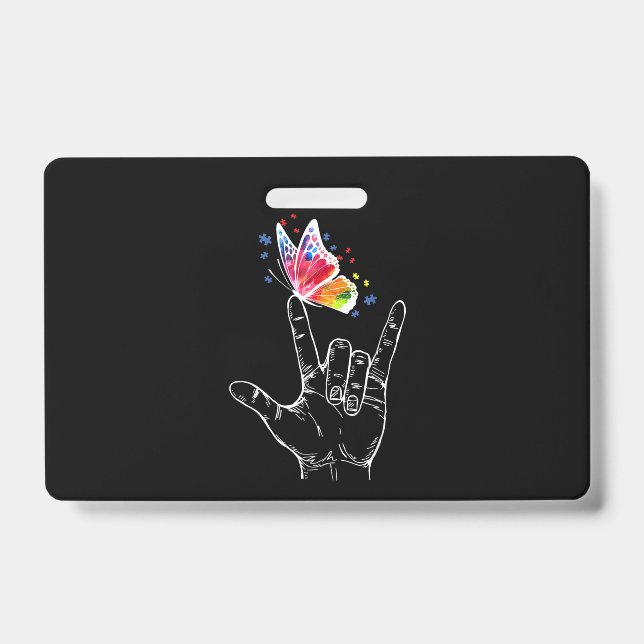 Ich Liebe, du hängst Gebärdensprache-Butterfly-Aut Ausweis (Vorderseite)