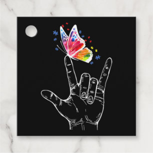 Ich Liebe, du hängst Gebärdensprache-Butterfly-Aut Geschenkanhänger