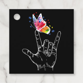 Ich Liebe, du hängst Gebärdensprache-Butterfly-Aut Geschenkanhänger