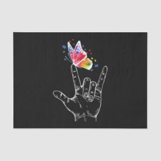 Ich Liebe, du hängst Gebärdensprache-Butterfly-Aut Seidenpapier