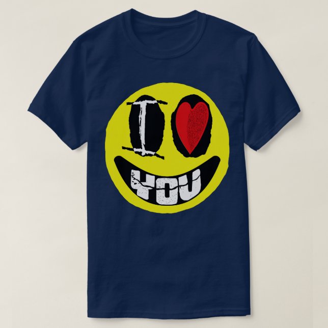 Ich Liebe, du hörst, wie du Gesichtswortkunst läch T-Shirt (Design vorne)
