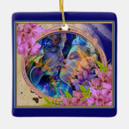 Ich Liebe, du isolierte Wasserflasche Keramikornament