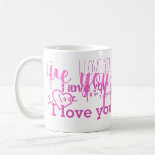 Ich Liebe, du 💗 Lila weiße Tasse