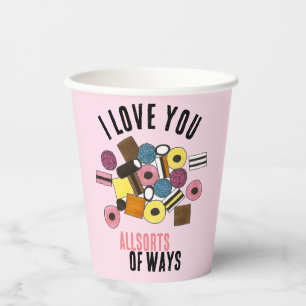 Ich Liebe, du lizensierst Allsorts Valentintagskuc Pappbecher