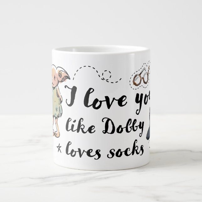 Ich Liebe, du magst Dobby Lieben Socken Jumbo-Tasse (Vorderseite)